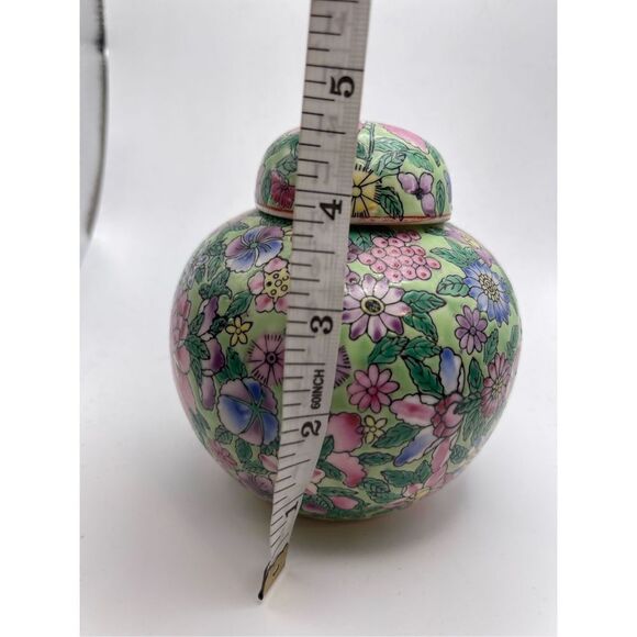 Ginger jar small green floral - Picture 4 of 5